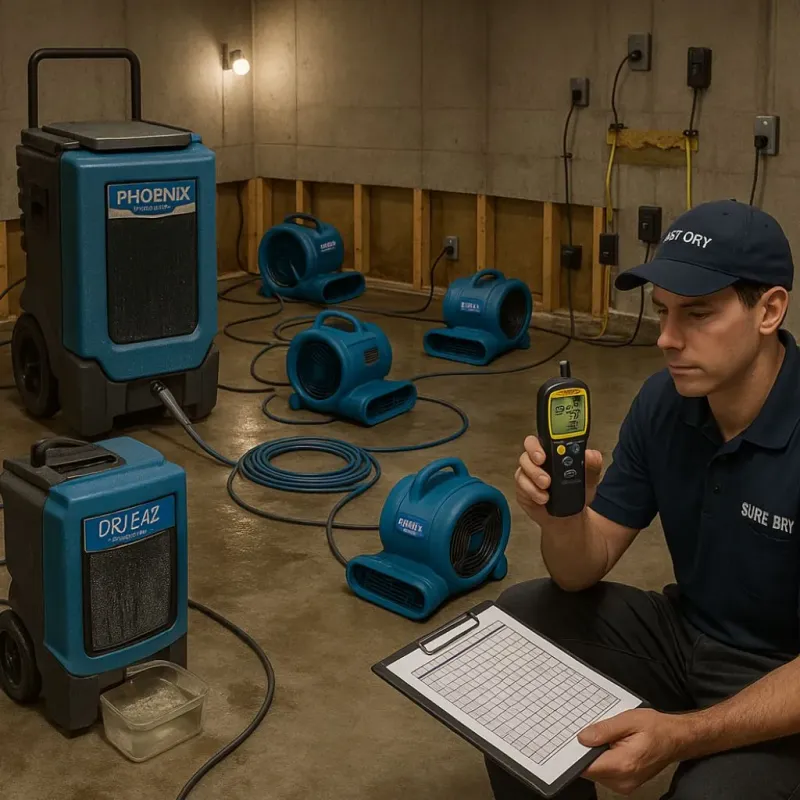 Structural Drying and Dehumidification process in Collierville, TN